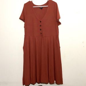 Torrid Plus Size Ribbed Swing Dress with Pockets